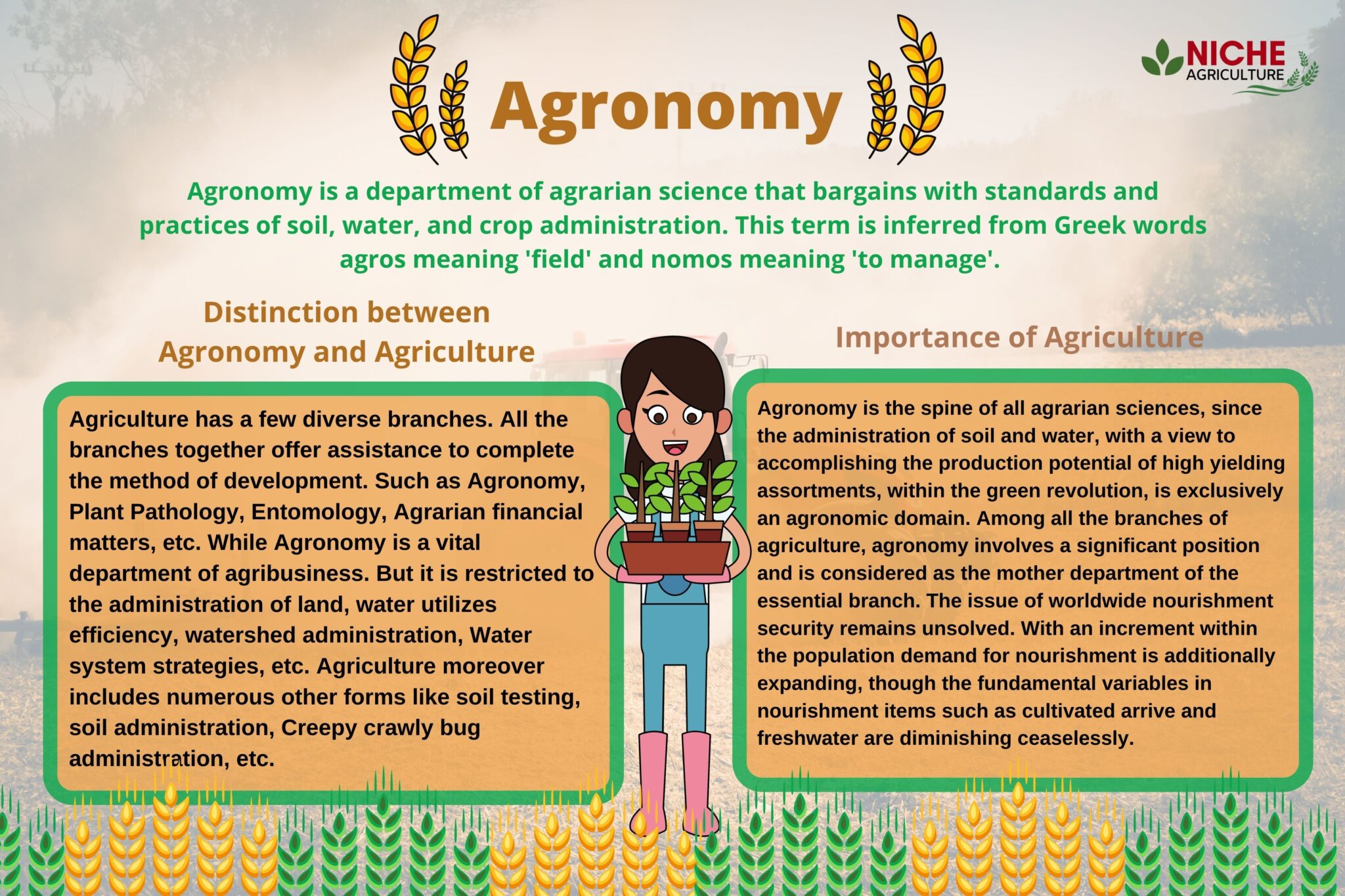 Agronomy Branch of Agricultural Science Niche Agriculture